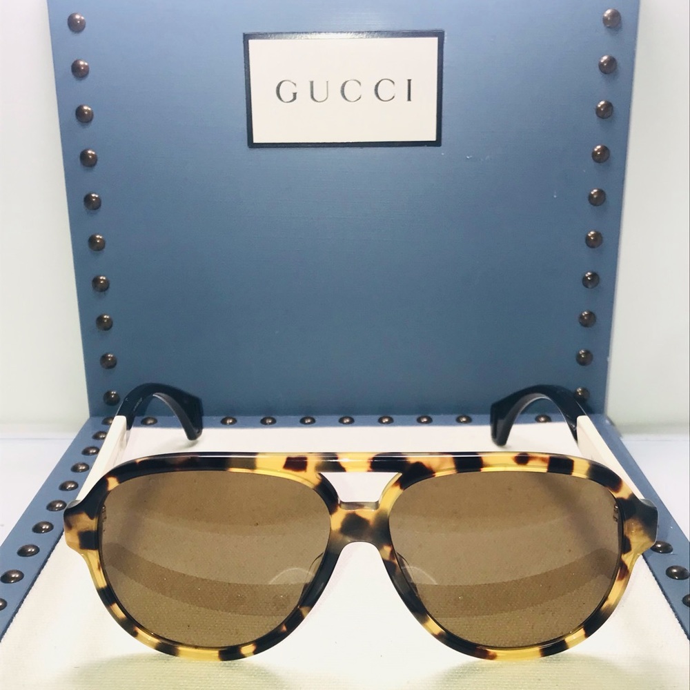 Aviator Acetate Gg0463s-005 Sunglasses - Picture 1 of 10
